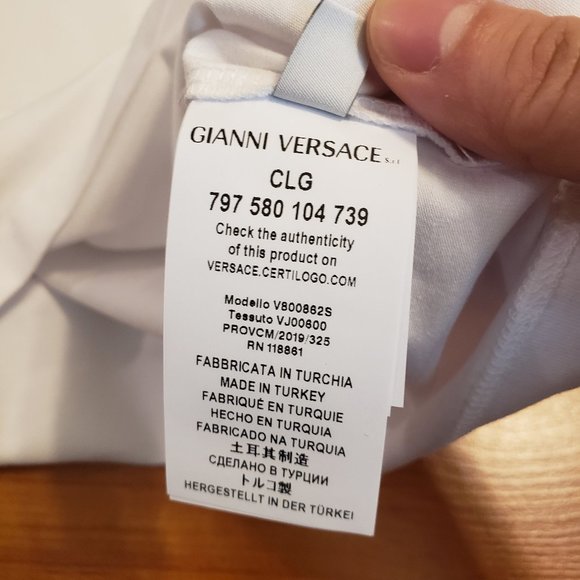 Versace Collection Men's Slim Fit White T-Shirt - Picture 5 of 6